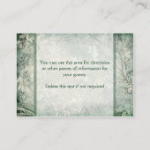 Green and Ivory Floral Reception Enclosure Card (Back)