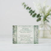 Green and Ivory Floral Reception Enclosure Card (Standing Front)