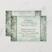 Green and Ivory Floral Reception Enclosure Card (Front/Back)