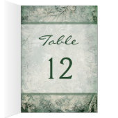 Green and Ivory Floral Table Number Card (Inside (Right))