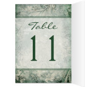 Green and Ivory Floral Table Number Card (Inside (Left))