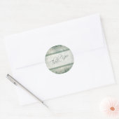 Green and Ivory Floral Thank You Sticker (Envelope)