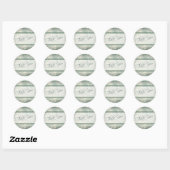 Green and Ivory Floral Thank You Sticker (Sheet)