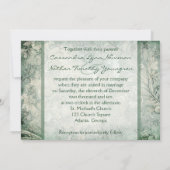 Green and Ivory Floral Wedding Invitation (Back)