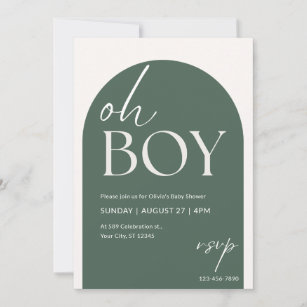 Oh Boy Green Baby Shower Invitation, Eucalyptus and Greenery Baby Shower  Invite Template, Baby Shower Instant Download [id:4397601,4397781]