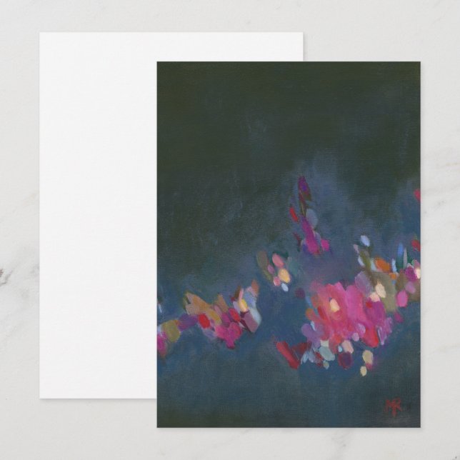 Green and Jewel Tones Abstract Art Painting Note Card (Front/Back)