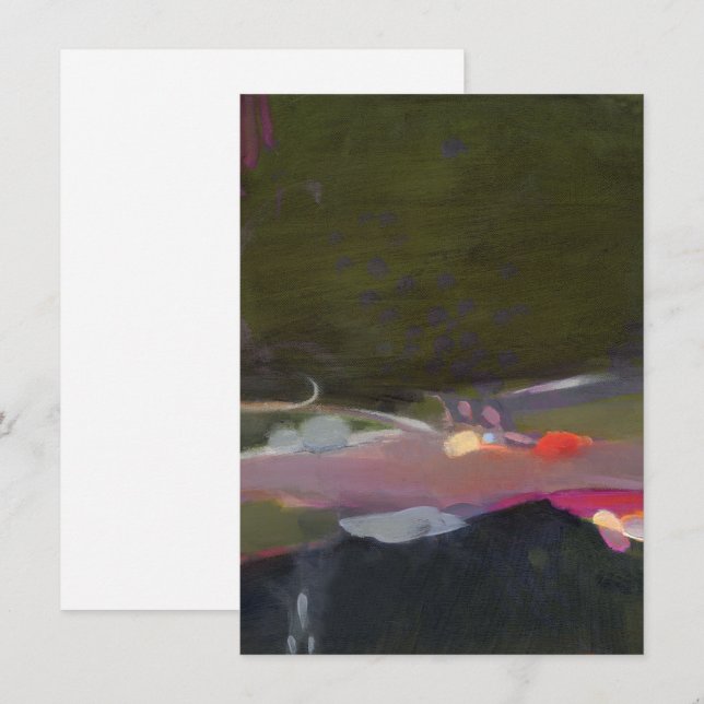 Green and Jewel Tones Abstract Art Painting Note Card (Front/Back)