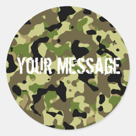 Green And Khaki Camoflage Sticker