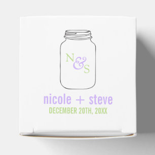 Green and Lavender Mason Jar Monogram Wedding Favor Boxes