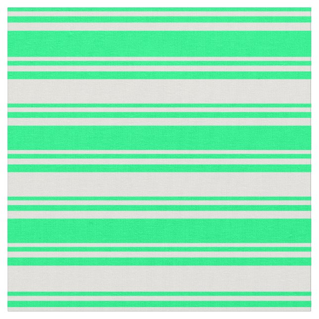 Green and Light Cyan Lines/Stripes Pattern Fabric (Close Up)