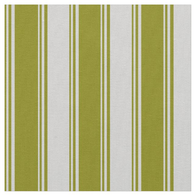 Green and Light Gray Lines Pattern Fabric (Close Up)
