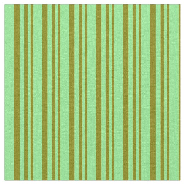 Green and Light Green Stripes Pattern Fabric (Close Up)