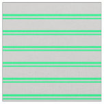 [ Thumbnail: Green and Light Grey Lined/Striped Pattern Fabric ]