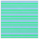[ Thumbnail: Green and Light Sky Blue Colored Pattern Fabric ]