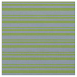 [ Thumbnail: Green and Light Slate Gray Striped Pattern Fabric ]
