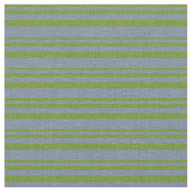 Green and Light Slate Gray Striped Pattern Fabric (Close Up)