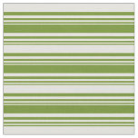 [ Thumbnail: Green and Light Yellow Colored Lines Pattern Fabric ]