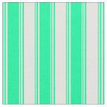 [ Thumbnail: Green and Light Yellow Colored Stripes Fabric ]