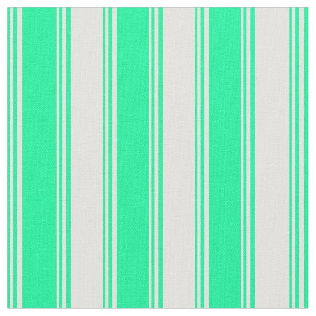 Green and Light Yellow Colored Stripes Fabric (Close Up)
