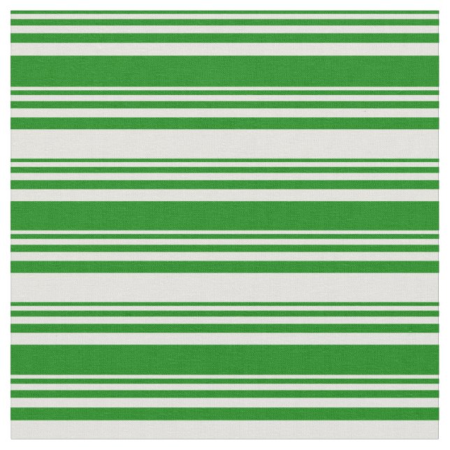 Green and Light Yellow Lined Pattern Fabric (Close Up)