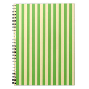 Green and light yellow stripes design notebook