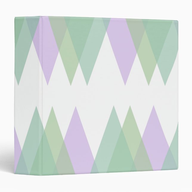 Green and lilac triangles 3 ring binder (Front/Spine)