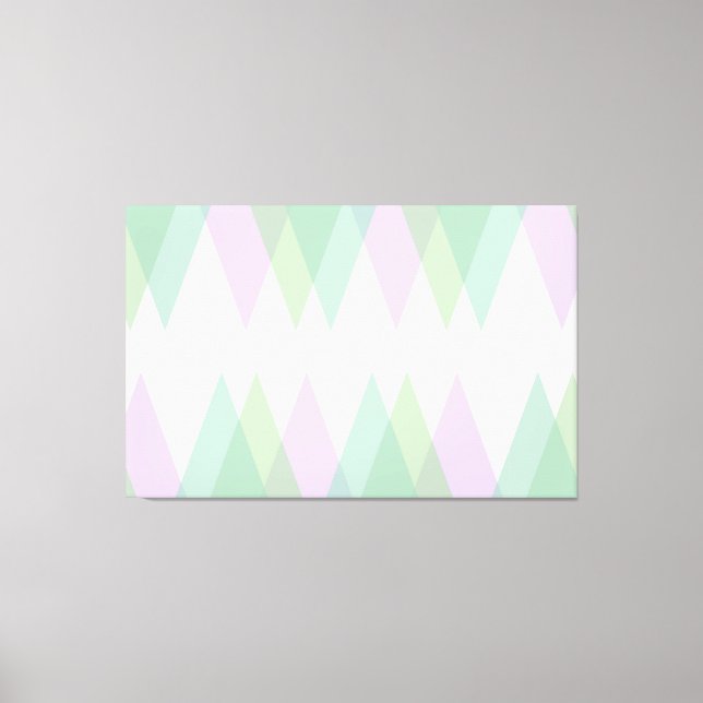 Green and lilac triangles canvas print (Front)