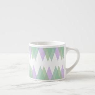 Green and lilac triangles espresso cup