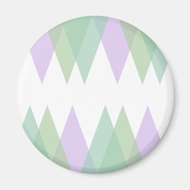 Green and lilac triangles magnet (Front)