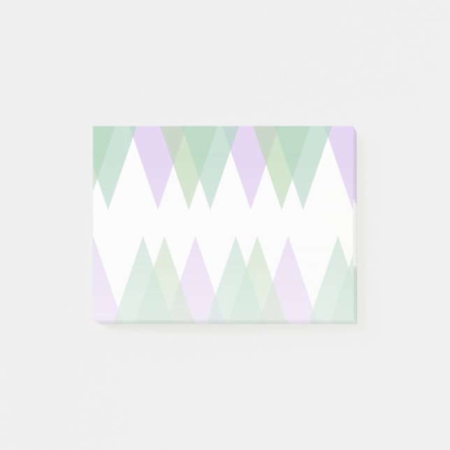 Green and lilac triangles post-it notes (Front)