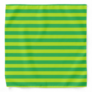 Green and Lime Green Stripes Bandana