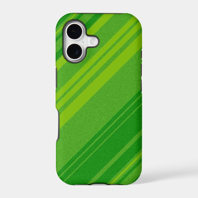 Green and Lime Stripes Pattern Iphone Case (Back)