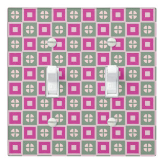 Green and Magenta Boxed Floral Light Switch Cover