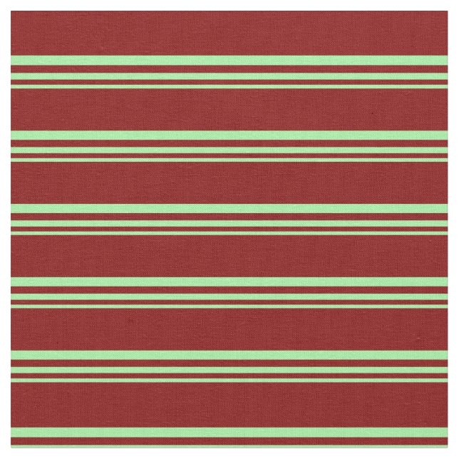 Green and Maroon Colored Stripes Pattern Fabric (Close Up)