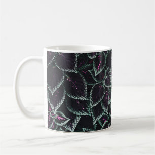 Green-and-maroon leaf plants coffee mug