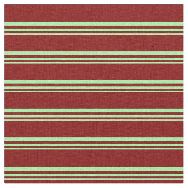 Green and Maroon Stripes/Lines Pattern Fabric (Close Up)