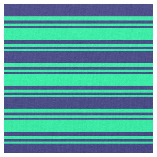 Green and Midnight Blue Lines Fabric