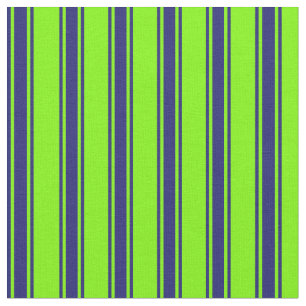 Green and Midnight Blue Lines Pattern Fabric