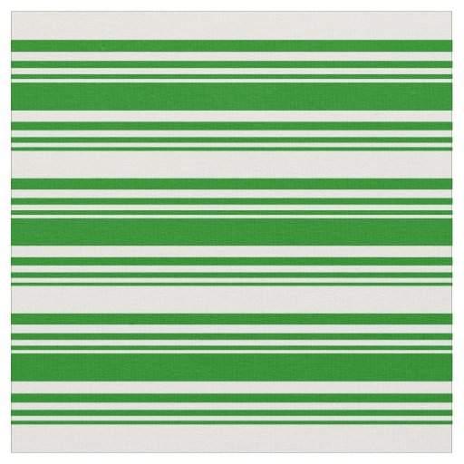 Green and Mint Cream Colored Lines Fabric