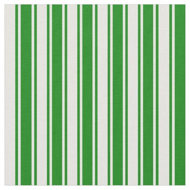 Green and Mint Cream Colored Pattern Fabric (Close Up)