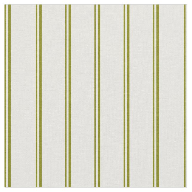 Green and Mint Cream Colored Stripes Fabric (Close Up)