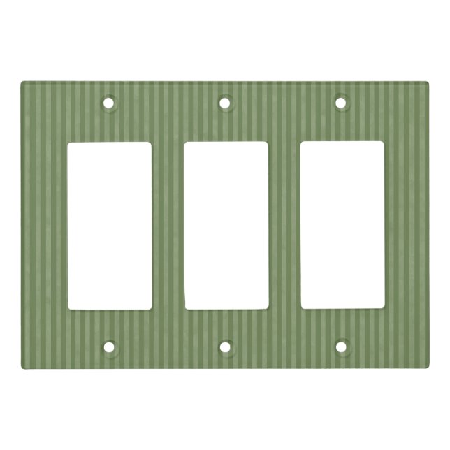 Green and Moss Pin Stripes Light Switch Cover (Front)