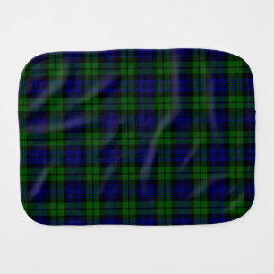 Green and navy Tartan Baby Burp Cloth