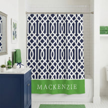 Green and Navy Trellis Monogram