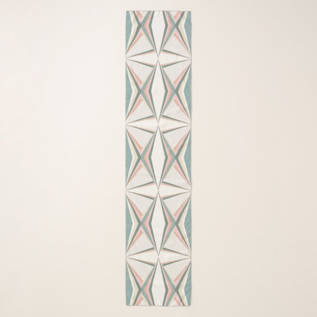 Green and Neutral Shapes Scarf (Front)