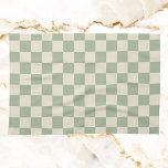 Green and Off White Checkerboard Kitchen Towel<br><div class="desc">Green and Off White Checkerboard</div>