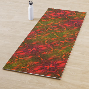 Green And Orange Abstract Design  Yoga Mat