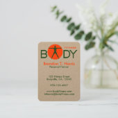 Green and Orange Body Madness Personal Trainer Business Card (Standing Front)