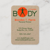 Green and Orange Body Madness Personal Trainer Business Card (Front)