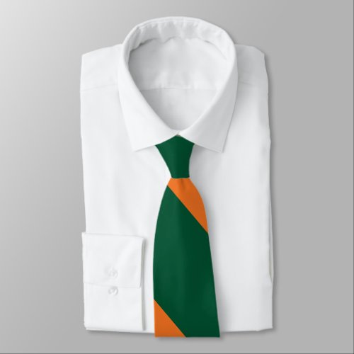 Green and Orange Broad University Stripe Tie